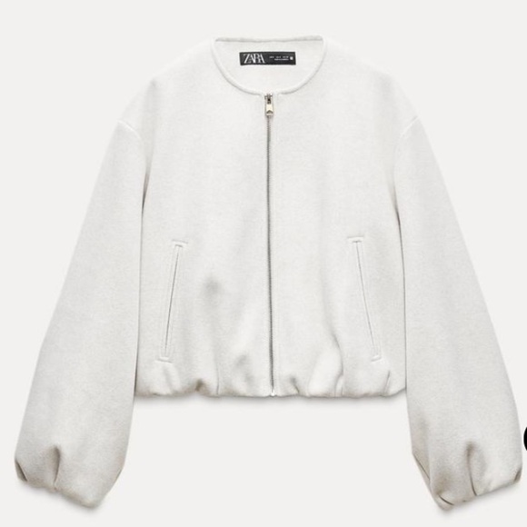 SOFT BOMBER JACKET ECRU - Picture 3 of 11